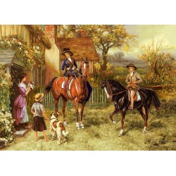 نخ و نقشه تابلو فرش فرانسوی کد 25 طرح گردش در طبیعت 