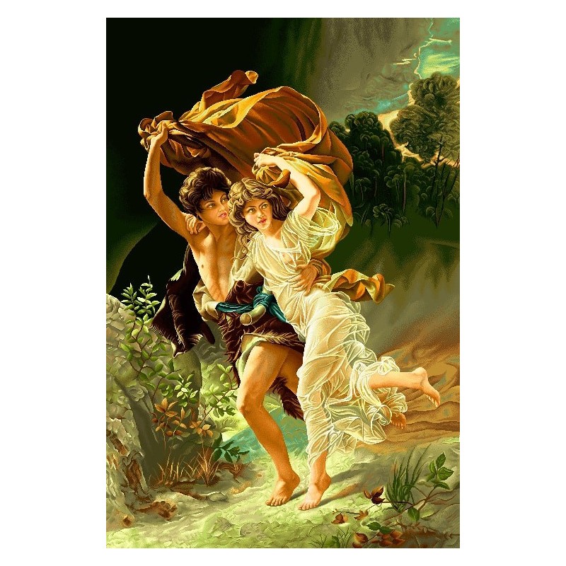 نخ و نقشه تابلو فرش فرانسوی کد 26 طرح آذرخش 