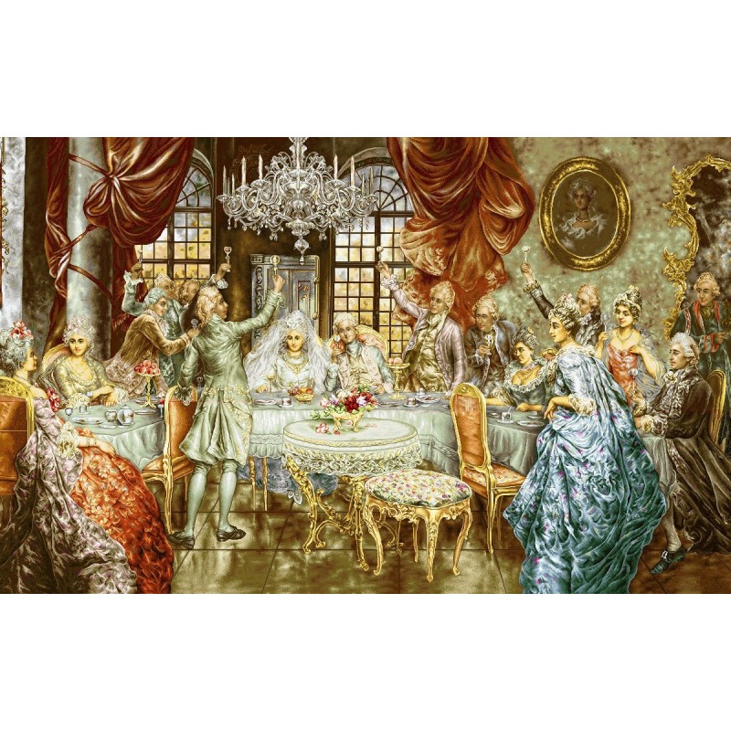 نخ و نقشه تابلو فرش فرانسوی کد 33 طرح ضیافت