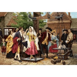 نخ و نقشه تابلو فرش فرانسوی کد 37 طرح مهریه