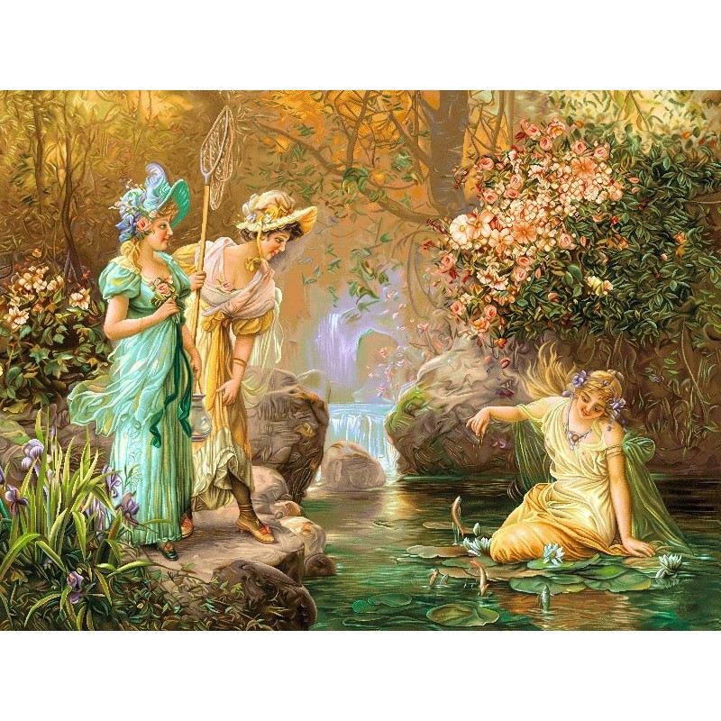 نخ و نقشه تابلو فرش فرانسوی کد 40 طرح ماهیگیر