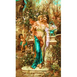 نخ و نقشه تابلو فرش فرانسوی کد 43 طرح قاصدان بهار 