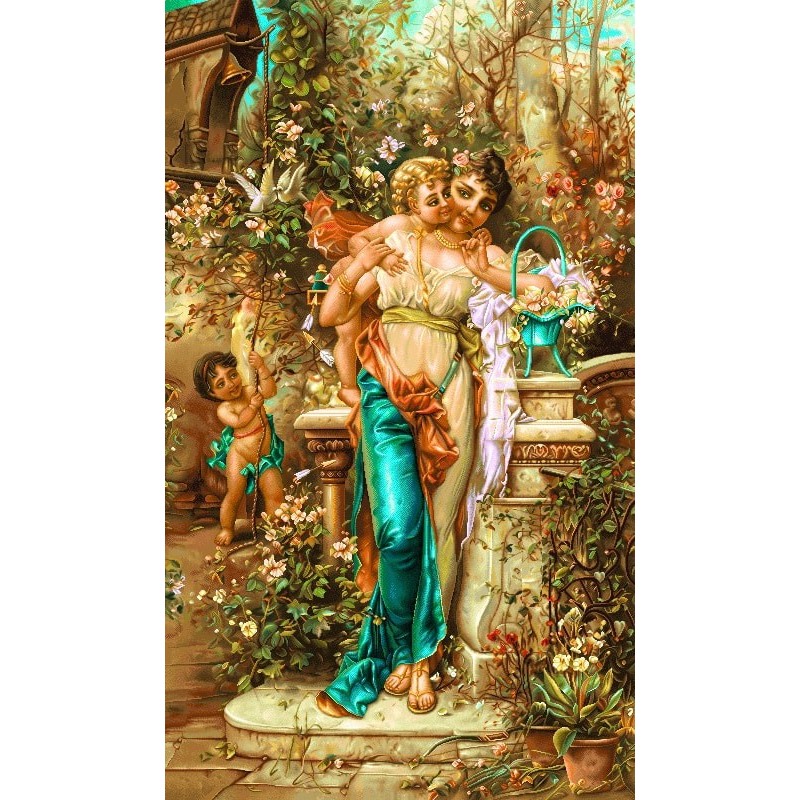 نخ و نقشه تابلو فرش فرانسوی کد 43 طرح قاصدان بهار 