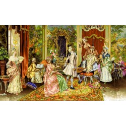 نخ و نقشه تابلو فرش فرانسوی کد 54 طرح فوت شمع