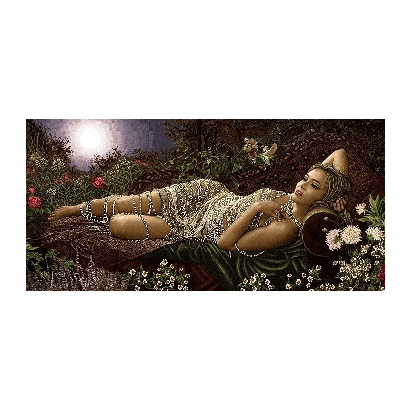 نخ و نقشه تابلو فرش فرانسوی کد 58 طرح جواهر فروش زیبا 