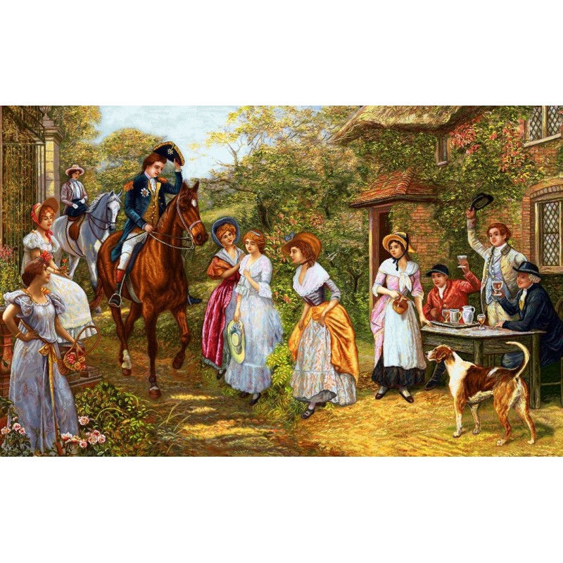 نخ و نقشه تابلو فرش فرانسوی کد 62 طرح خوش آمد گویی