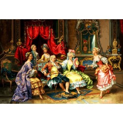 نخ و نقشه تابلو فرش فرانسوی کد 64 طرح پذیرایی