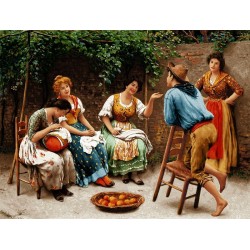 نخ و نقشه تابلو فرش فرانسوی کد 65 طرح گپ عصرانه