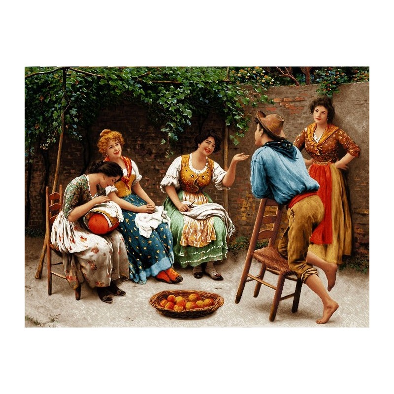 نخ و نقشه تابلو فرش فرانسوی کد 65 طرح گپ عصرانه