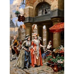 نخ و نقشه تابلو فرش فرانسوی کد 69 طرح شانزه لیزه 