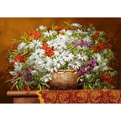 نخ و نقشه تابلو فرش کد 6 طرح بابونه