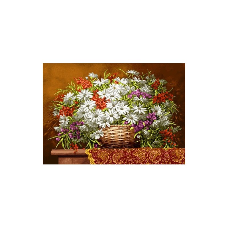 نخ و نقشه تابلو فرش کد 6 طرح بابونه