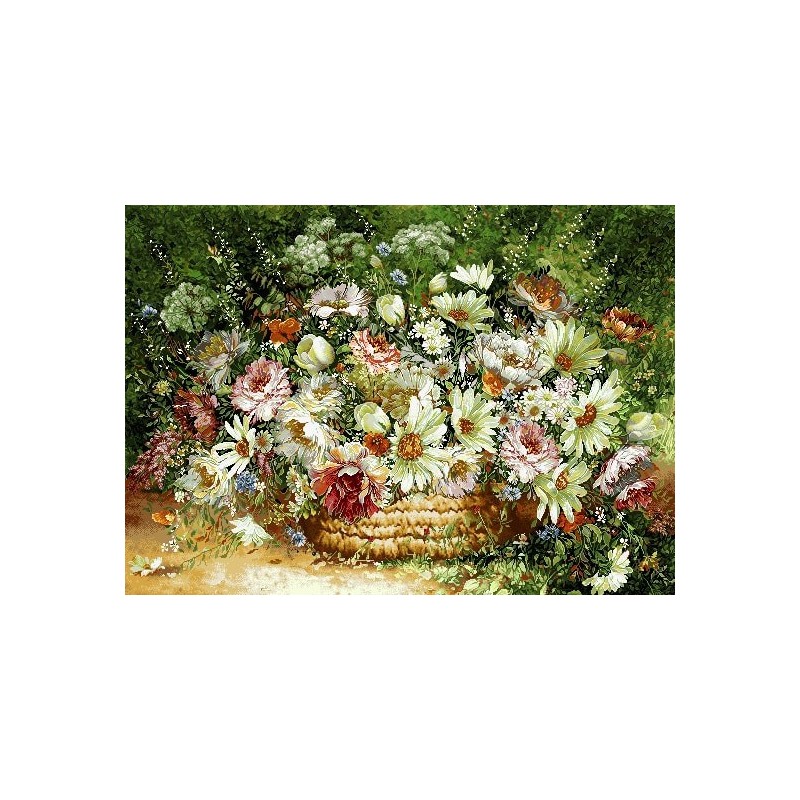 نخ و نقشه تابلو فرش کد 4 طرح سبد گل های رز 