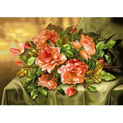 نخ و نقشه تابلو فرش کد 12 طرح گل های ریخته