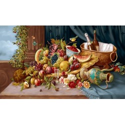 نخ و نقشه تابلو فرش کد 18 طرح می و جام