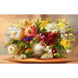 نخ و نقشه تابلو فرش کد 24 طرح شکوه گلها