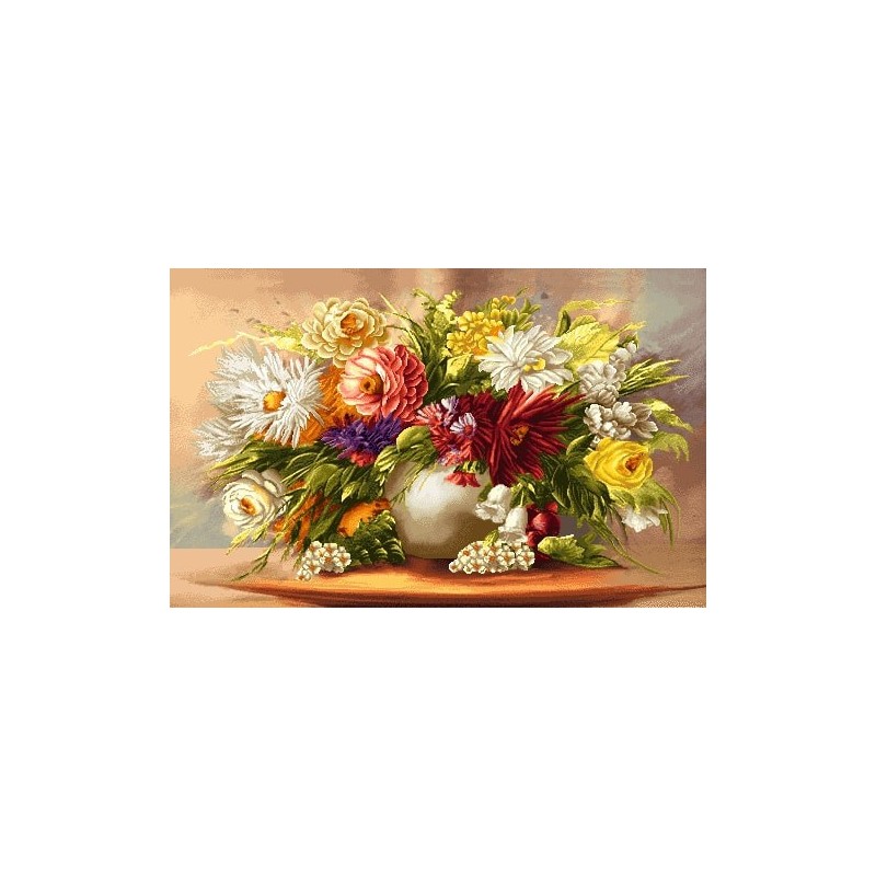 نخ و نقشه تابلو فرش کد 24 طرح شکوه گلها