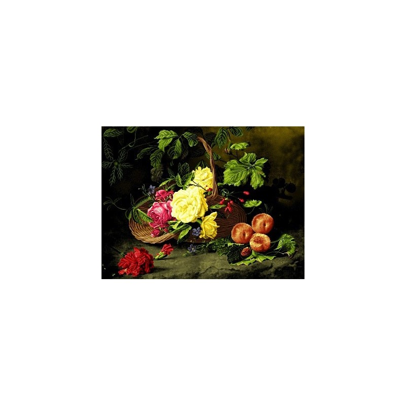 نخ و نقشه تابلو فرش کد 29 طرح رزهای زرد