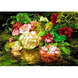 نخ و نقشه تابلو فرش کد 30 طرح رزهای مرداب