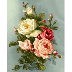 نخ و نقشه تابلو فرش کد 33 طرح رزهای زیبا