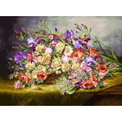 نخ و نقشه تابلو فرش کد 46 طرح زنبق