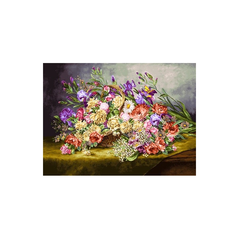 نخ و نقشه تابلو فرش کد 46 طرح زنبق