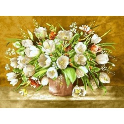 نخ و نقشه تابلو فرش کد 54 طرح آلاله صحرایی