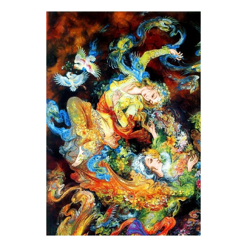 نخ و نقشه تابلو فرش مینیاتوری کد-18 نفس