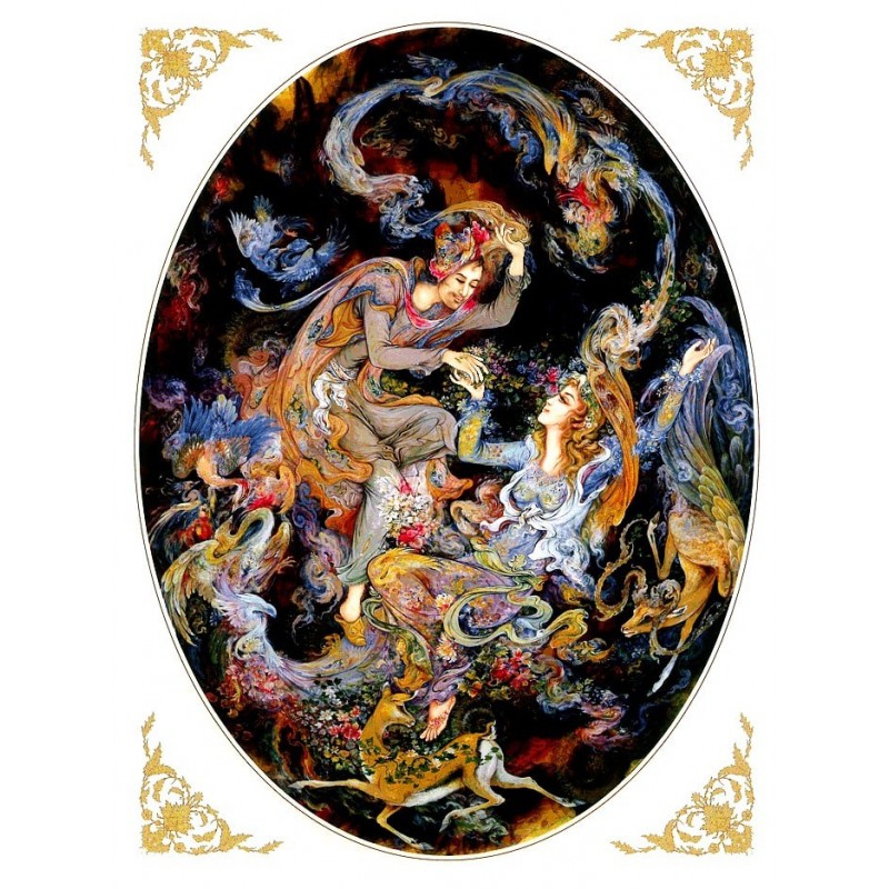 نخ و نقشه تابلو فرش مینیاتوری کد-23 لیلی و مجنون