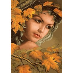 نخ و نقشه تابلو فرش ایرانی کد-26 اشک پاییز