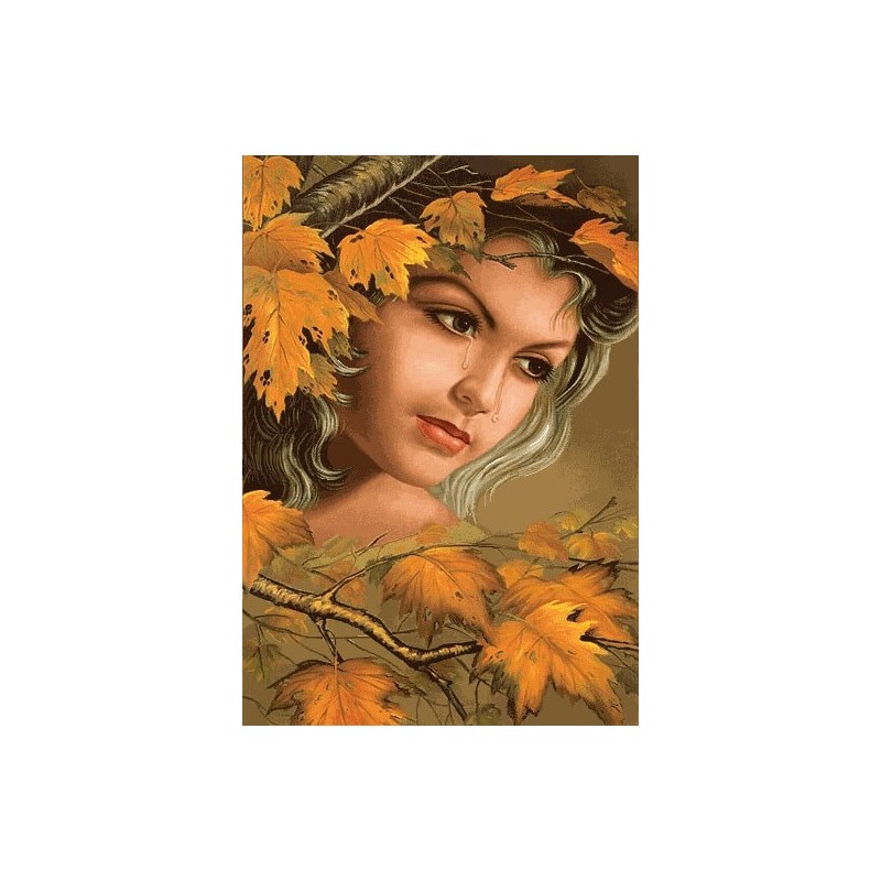 نخ و نقشه تابلو فرش ایرانی کد-26 اشک پاییز