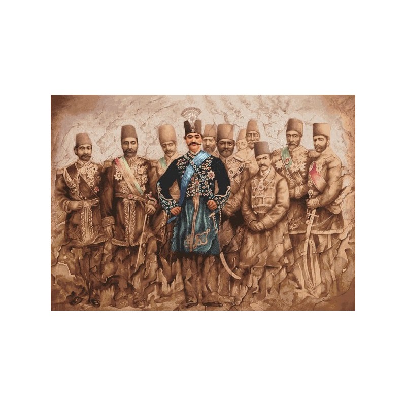 نخ و نقشه تابلو فرش ایرانی کد-28 شاه قاجار