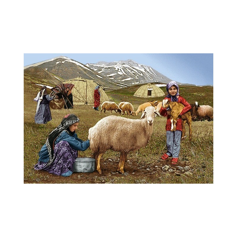 نخ و نقشه تابلو فرش ایرانی کد-31 شیر دوش