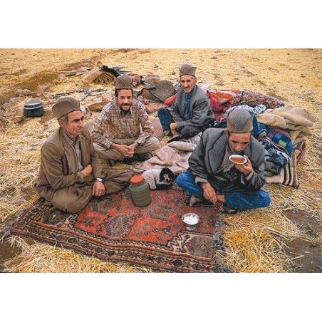 نخ و نقشه تابلو فرش ایرانی کد-33 مردان عشایر