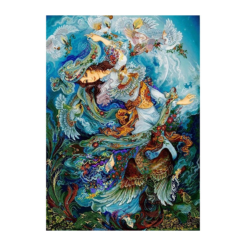 نخ و نقشه تابلو فرش ایرانی کد-36 ستاره صبحگاهی