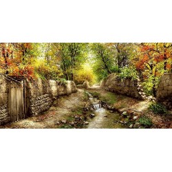 نخ و نقشه تابلو فرش طبیعت کد 51