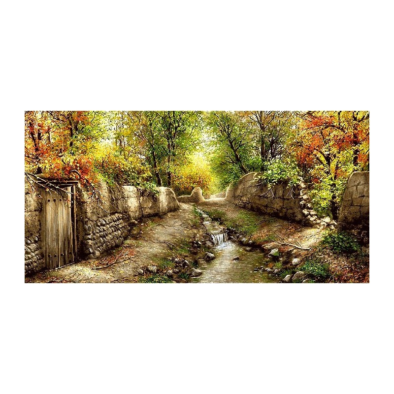 نخ و نقشه تابلو فرش طبیعت کد 51