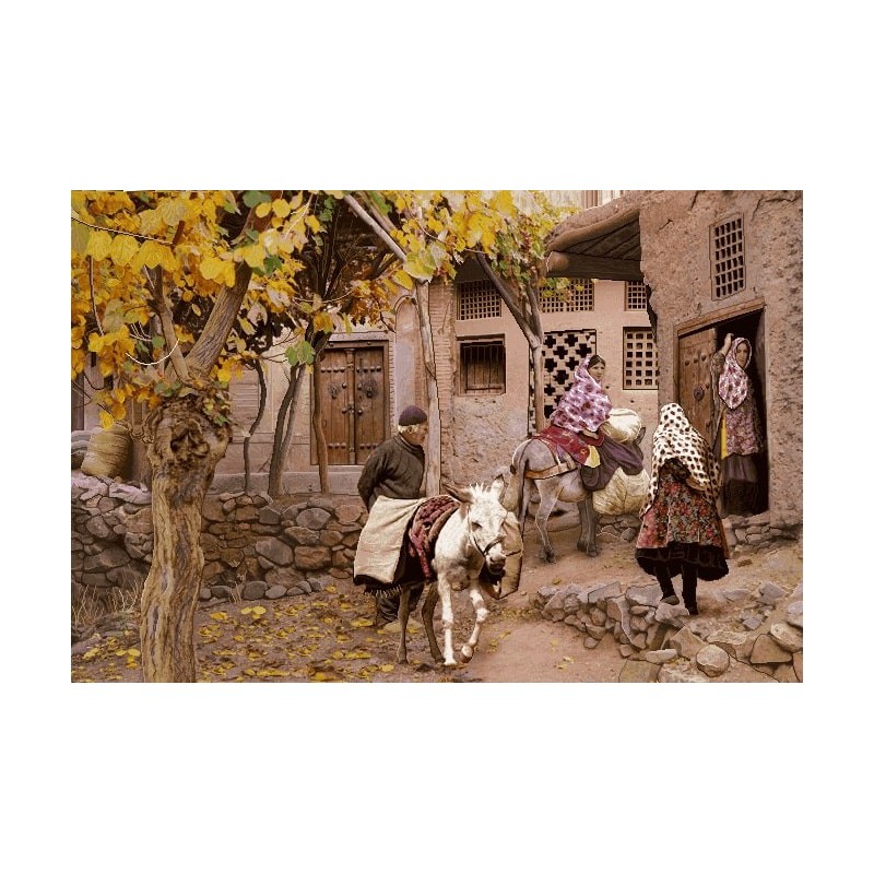 نخ و نقشه تابلو فرش طبیعت کد 57