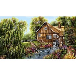 نخ و نقشه تابلو فرش طبیعت کد 59