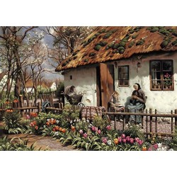 نخ و نقشه تابلو فرش طبیعت کد 60