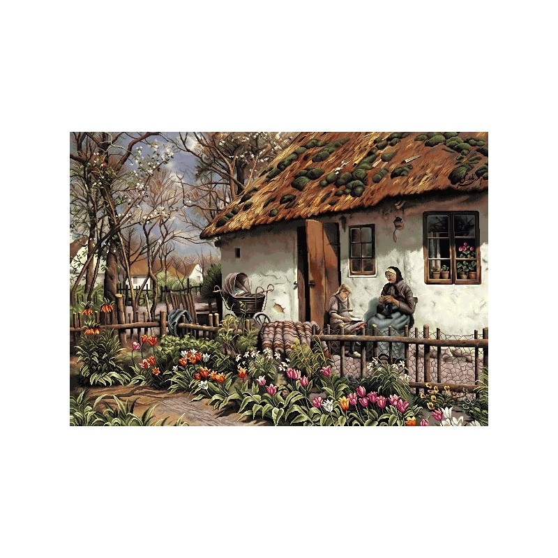 نخ و نقشه تابلو فرش طبیعت کد 60