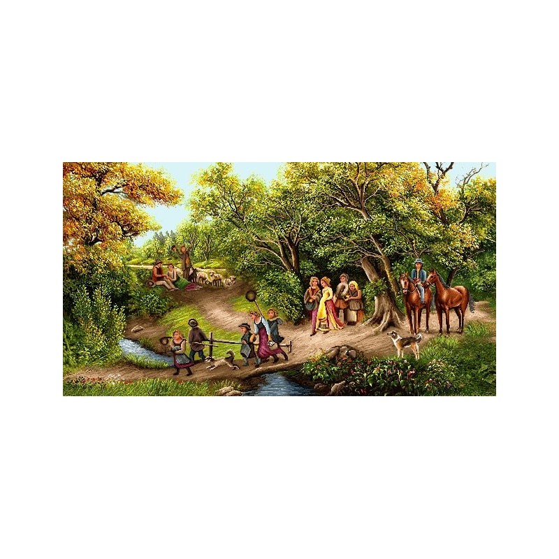 نخ و نقشه تابلو فرش طبیعت کد 63