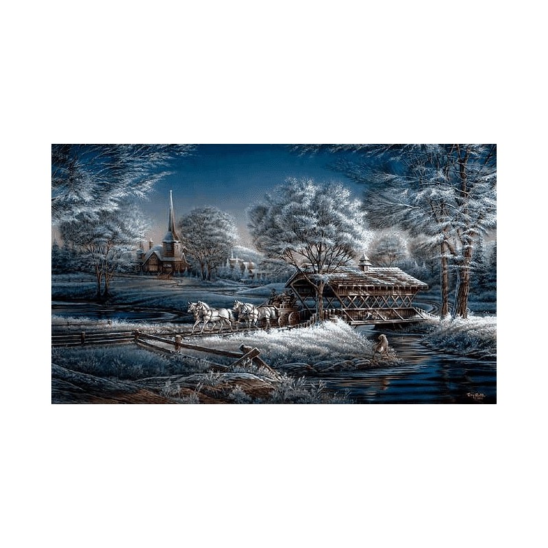 نخ و نقشه تابلو فرش طبیعت کد 65