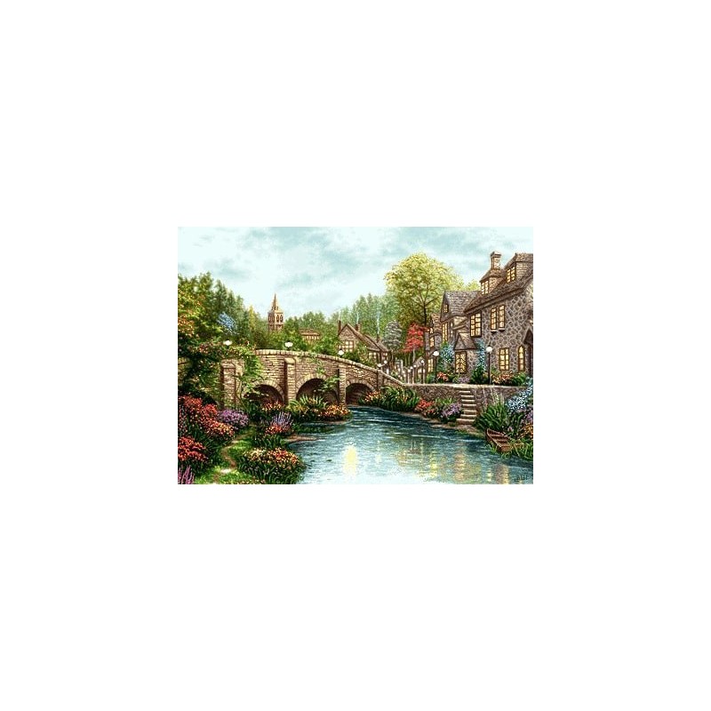 نخ و نقشه تابلو فرش طبیعت کد 66