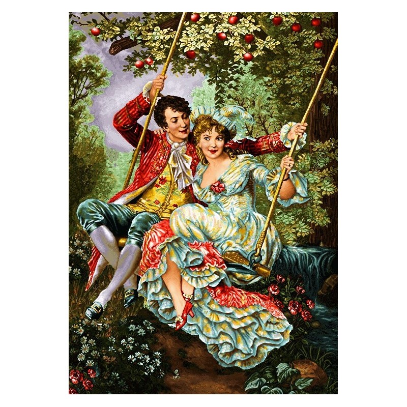 نخ و نقشه تابلو فرش فرانسوی کد 107