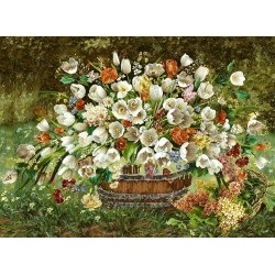 نخ و نقشه تابلو فرش گل کد 58