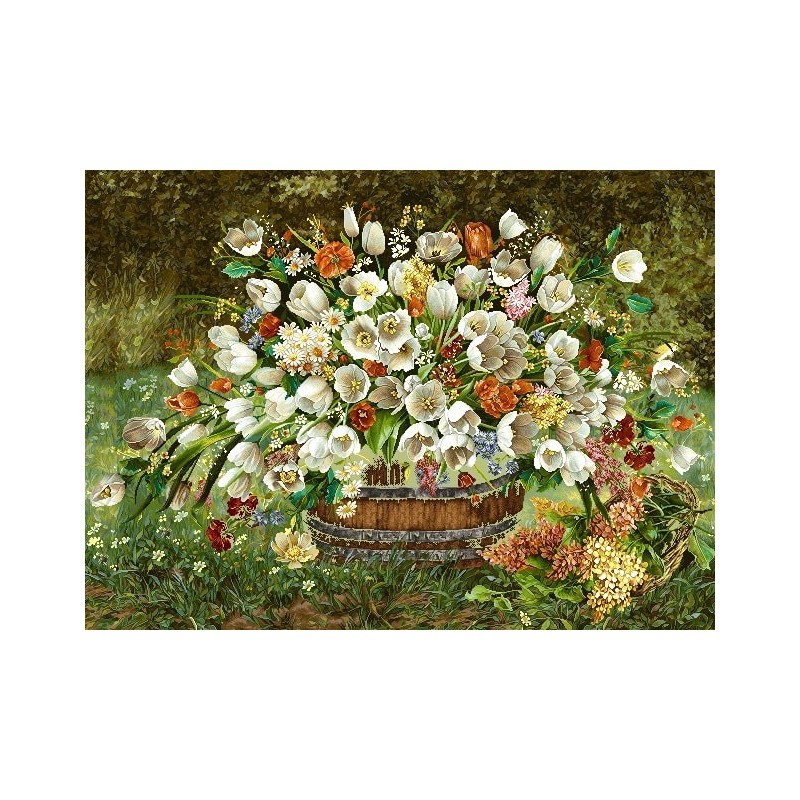 نخ و نقشه تابلو فرش گل کد 58