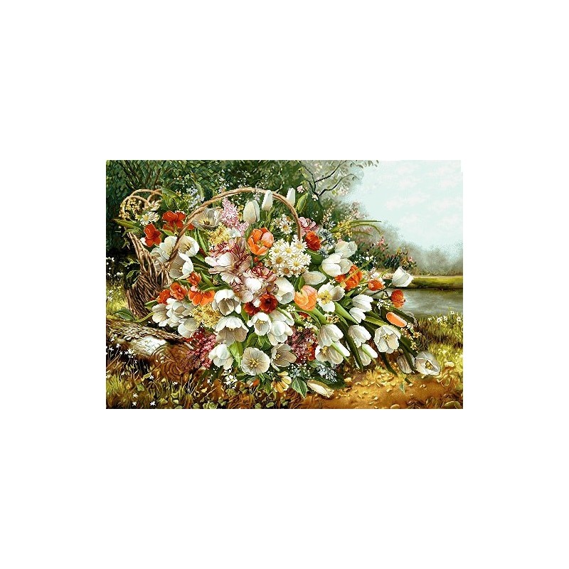 نخ و نقشه تابلو فرش گل کد 60