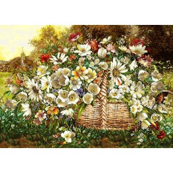 نخ و نقشه تابلو فرش گل کد 61