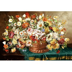 نخ و نقشه تابلو فرش گل کد 62